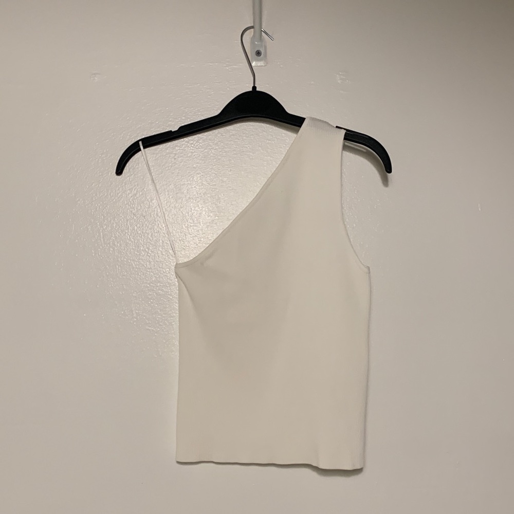 ZARA White Off The Shoulder Fitted Blouse
